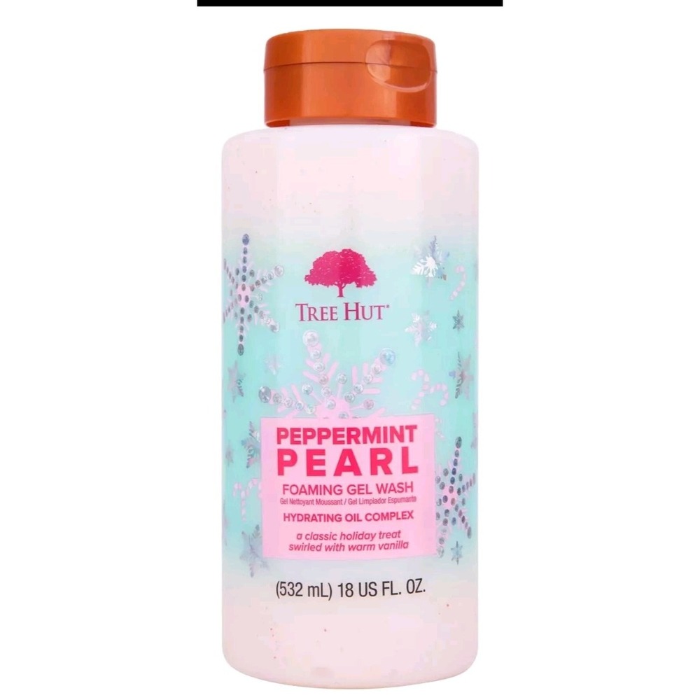 Tree Hut Peppermint Pearl Foaming Gel Wash | Cleanse & Soothe Skin 18oz Vanilla